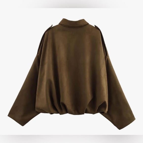 NWT Brown Bomber Jacket - Picture 9 of 11